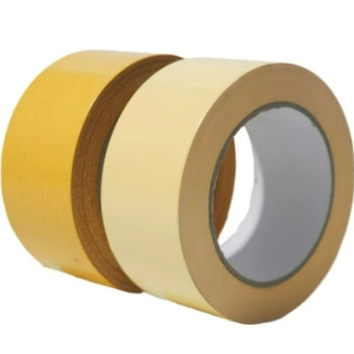 Ruban adhésif BOPP double face avec une épaisseur de 90um, une adhésion de 14 N/25mm et une résistance à la traction de 70 N/25mm